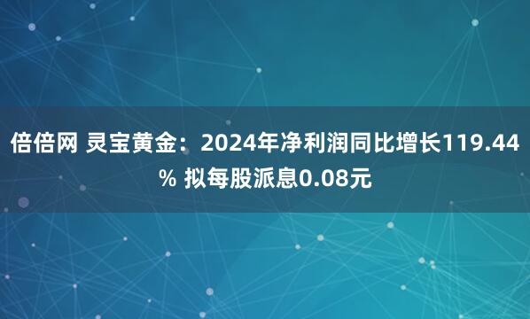 倍倍网 灵宝黄金：2024年净利润同比增长119.44% 拟每股派息0.08元