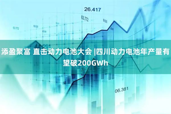 添盈聚富 直击动力电池大会 |四川动力电池年产量有望破200GWh